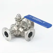 L-порт " 25 мм 304 Нержавеющая сталь санитарный 3-ходовой шаровой клапан 1,5" Tri Зажим 50,5 Ferrule O/D для доморощенного дневник продукт