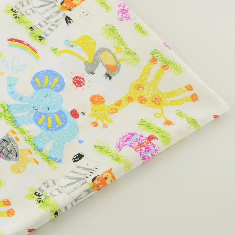 Хлопок ткань саржа мультфильм Животные лоскутное шитье постельные принадлежности ткань домашний текстиль ткани скрапбукинг украшения Tecido