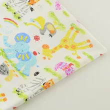 Хлопок ткань саржа мультфильм Животные лоскутное шитье постельные принадлежности ткань домашний текстиль ткани скрапбукинг украшения Tecido