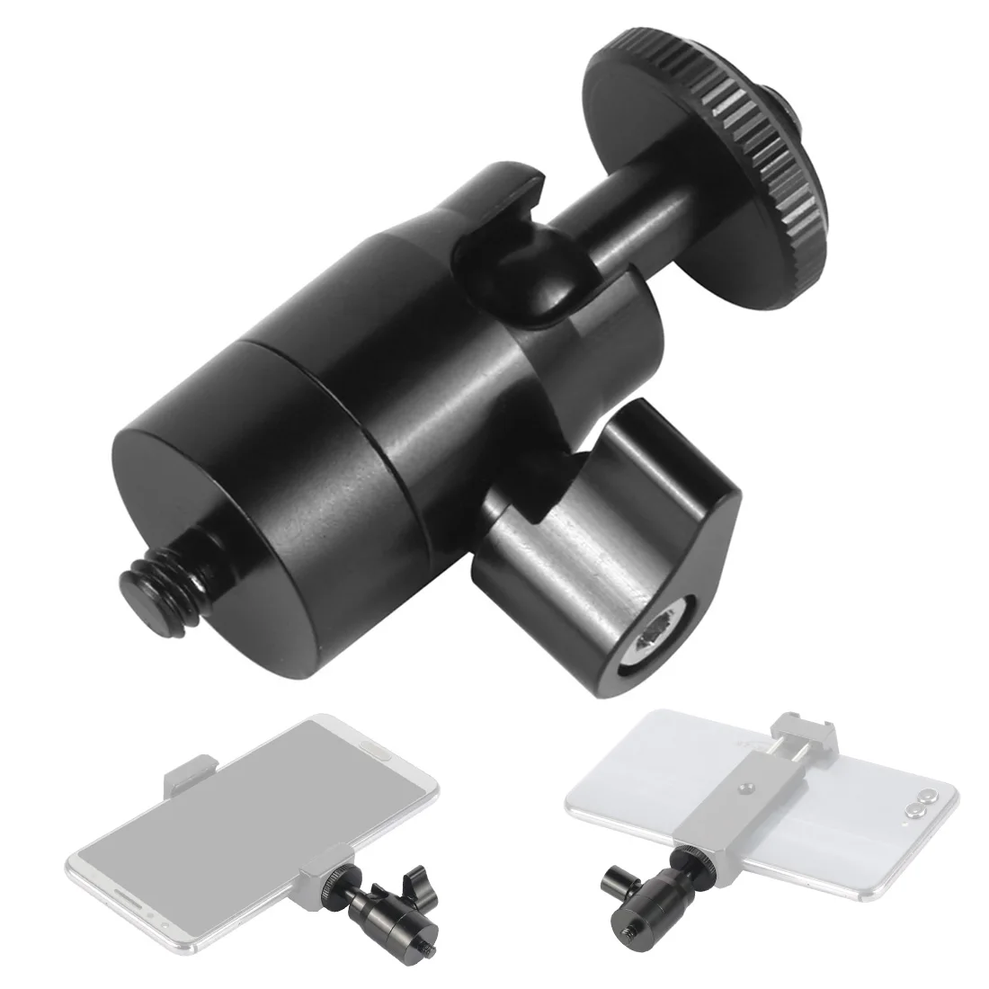 

Mini 360 Swivel Ball Head Stand Mount Adapter 1/4" Tripod Screw with Lock Portable for Gopro Phone Monitor DV Light DSLR Camera
