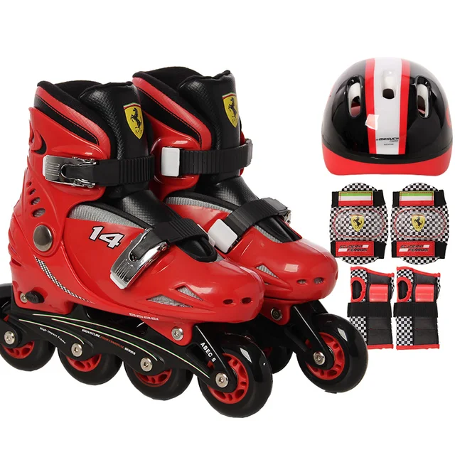 US $54.99 Ferrari Kids Inline Skate Skateboard With PU 8Wheel Full Flash Fashion Design Toy Sports Foot Brak