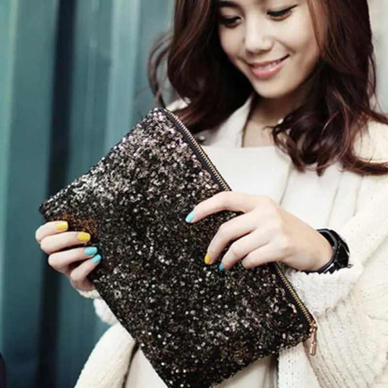  New Luxury Handbags Women Sequin Envelope Bags Designer Party Mini Clutch Wallet Evening Handbags P - 32954587637