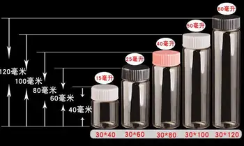 

100pcs/lot 30*60mm25ml Glass Jars With Plastic Cap Transparent Glass Bottles Jars Containers Glass Storage Bottles Wedding Decor