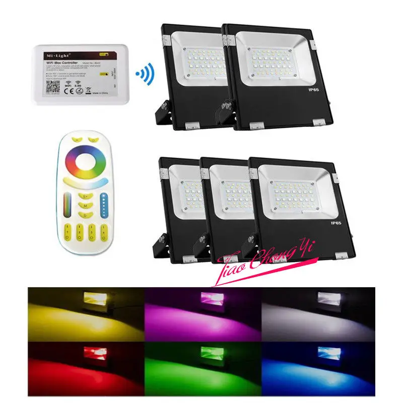 2 4G Milight 10 Вт 20 30 RGB + CCT Wifi/4-зонный светодиодный прожектор с дистанционным