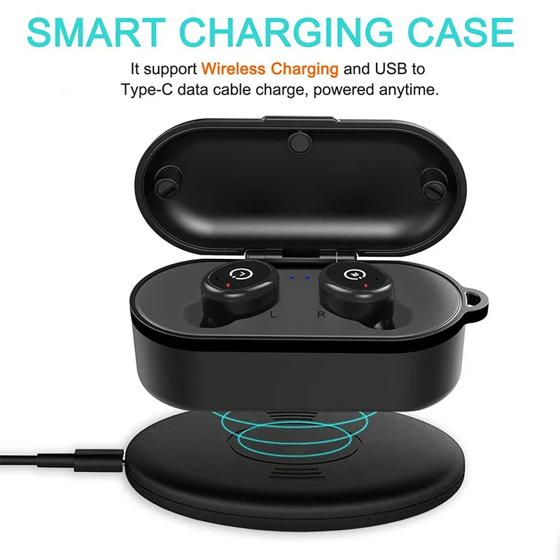 CLAITE TWS bluetooth5.0 наушники мини беспроводные IPX8 водонепроницаемая гарнитура в ухо