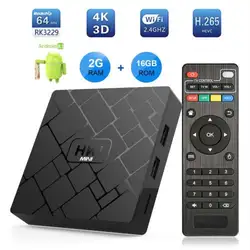 Smart tv Box 2 ГБ + 16 ГБ Android 8,1 RK3229 четырехъядерный Смарт ТВ-приемник с wifi HDMI 4 K медиа USB wifi HD 2,4 ГГц США/ЕС/Великобритания штекер 20A12