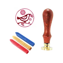 Подпись индивидуальная восковая печать в виде цветка Птица лист