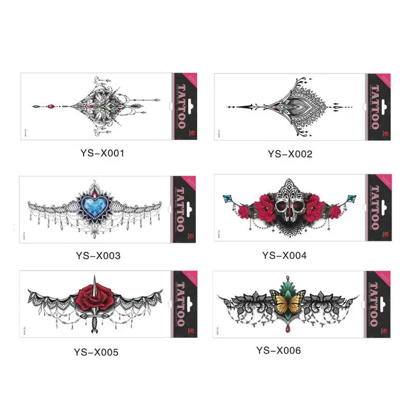 

1 Piece Of Waterproof Tattoo Stickers Chest Back Body Colorful Long-lasting Sexy Fake Temporary Tattoos Stickers For Women Girls