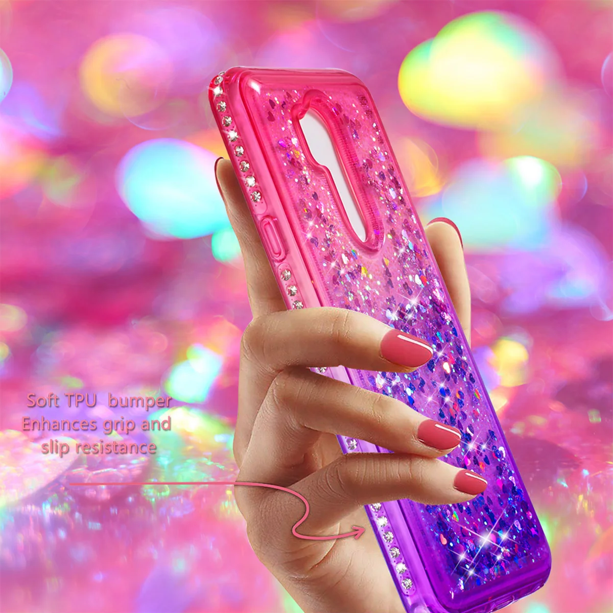 

Luxury TPU Phone Case For LG G7 ThinQ Cover Jewelled Glitter Quicksand Soft Silicone Shockproof Fashion Case For LG G7 ThinQ