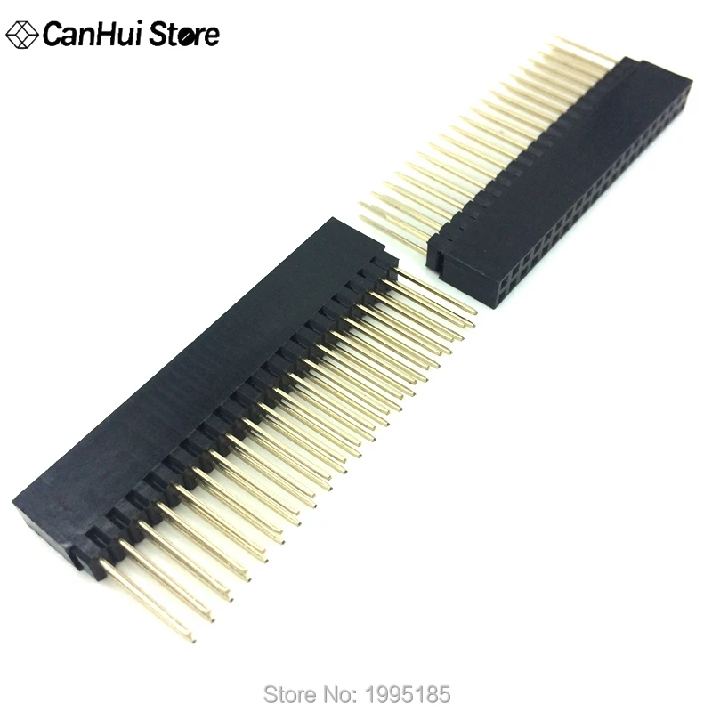 

5PCS 2x20 PIN double Row Straight FEMALE PIN HEADER 2.54MM PITCH pin long 12MM Strip Connector Socket 2*20 40 PIN 2x20pin pc104