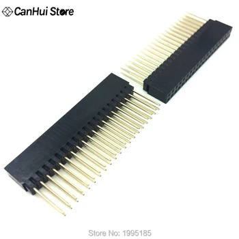 

5PCS 2x20 PIN double Row Straight FEMALE PIN HEADER 2.54MM PITCH pin long 12MM Strip Connector Socket 2*20 40 PIN 2x20pin pc104