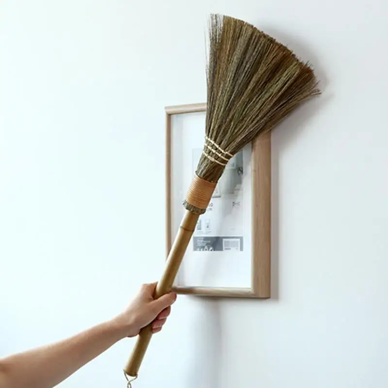 Broom Wooden Soft Fur Floor Sweeping Broom Long handle Cleaner brush Desktop Cleaning Tool Floor Dust Collector Cleaning Tool
