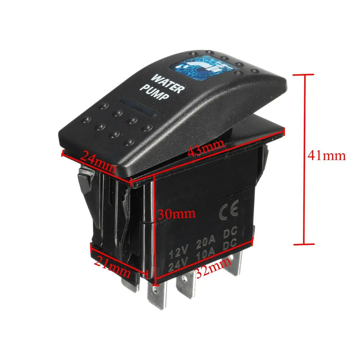 20A 12V ON//OFF FRIDGE STARK 5-PIN Laser Etched LED Rocker Switch Dual Light Blue