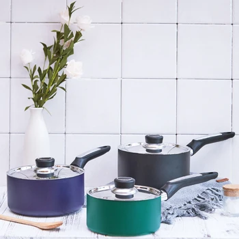 

Japanese dairy breakfast pot non-stick pan baby auxiliary food small hot milk soup sauce stewpot mini noodle rice pan gas stove