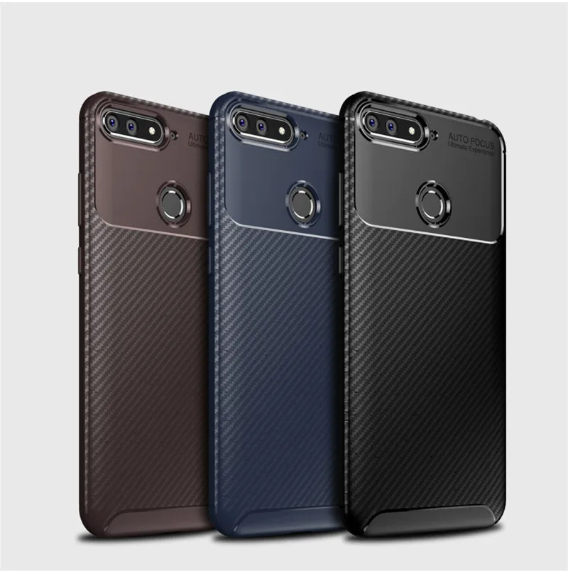 For Huawei Y6Prime 2018 Case Carbon Fiber Shockproof Armor Cases Honor 7A Soft Silicone Funda enjoy 8E Cover |