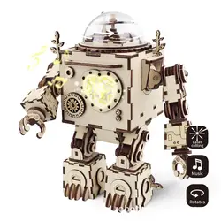 221 шт игрушка-головоломка космоса робот 3D модель музыка декоративная коробочка идеальная пара романтический подарок деревянная детская