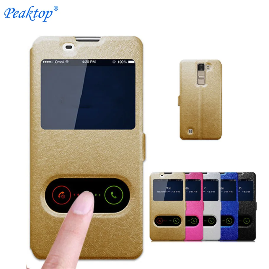 

For LG K8 Case 5.0 inch Quick Answer View Window Flip Case Stand Cover For LG K8 LTE K350 K350E K350N Phone Cases Funda Coque