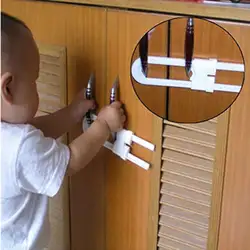 Новейшая u-образная Блокировка безопасности ребенка шкафа защелки блокировочные ремни ребенок безопасный Шкаф Кухня Дверь