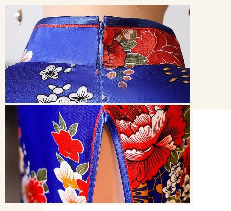 S 6XL платья в восточном стиле с длинным рукавом Qipao Robe Chinoise традиционное китайское