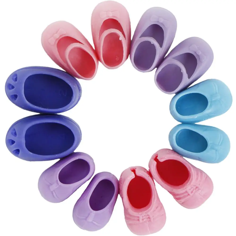 

6 Pairs/Lot Beauty Different Styles Cute Mini Shoes Sandals Slippers Boots DIY Accessories For Barbie Doll Sister Kelly Size Toy