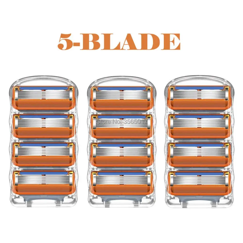 

12pcs/lot Professional Shaving 5 Layers Razor Blades Compatible for Gillettee Fusione For Men Face Care or Mache 3