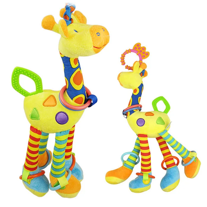 Детские мягкие плюшевые игрушки Погремушка кроватки на кровать коляску подвесная милый жираф игрушечный колокольчик с кольцом