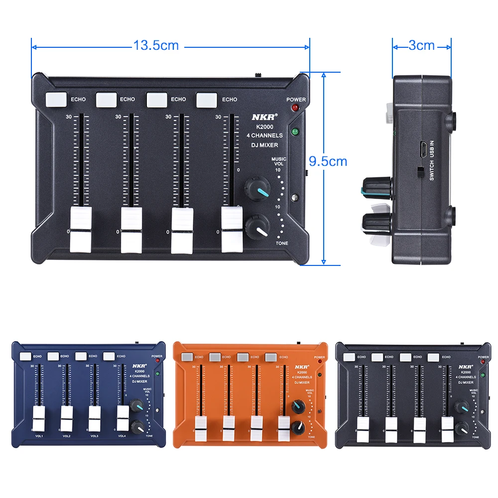 Профессиональный карманный смеситель 4-канальный подойдет как для повседневной носки, так стерео аудио DJ микшер питаемые через USB порт BT подключения мобильного телефона