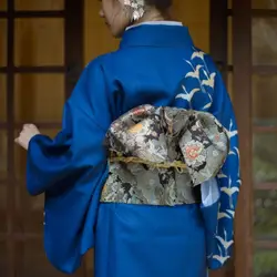 Ретро Винтаж вышитое кимоно ремни для женщин домашний пояс интимные аксессуары для девочек кисточкой Луки черный кимоно Оби DH043