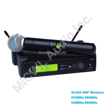 

SLX SLX24 SM BETA58A UHF Wireless Microphone System BETA 58 Cordless Super Cardioid Dynamic Handheld Karaoke Mic for Karaoke DJ