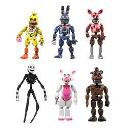 6 шт./компл. Five Nights At Freddy's фигурку игрушка из фнаф Бонни Foxy медведь Фредди фазбер Фредди игрушки для Детский подарок J007