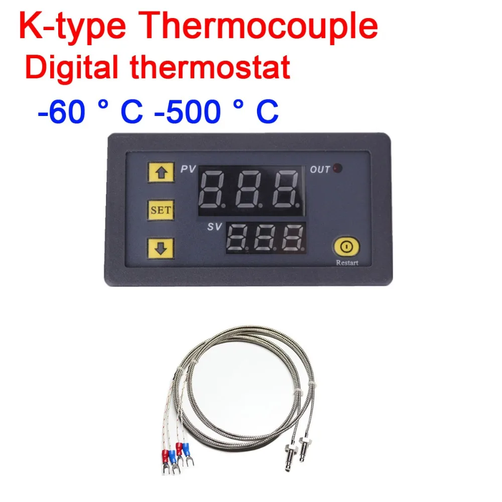 -60C to +999C K-type thermocouple Digital thermostat controller Temperature switch LED Thermometer control 5v 12V 24V Temperatur |