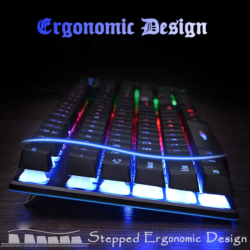 Клавиатура 108 клавиш RGB со светодиодной подсветкой USB Проводная для ноутбука