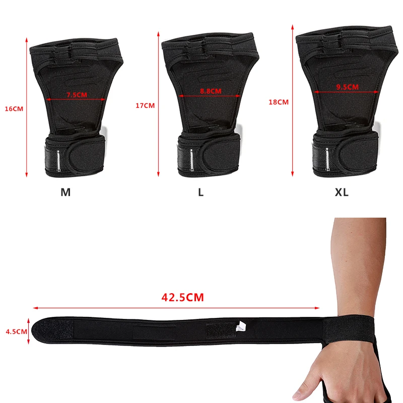Gym Gloves Weight Lifting Training Gloves Women Men Fitness Sports Body Building Gymnastics Grips Gym Hand Palm Protector