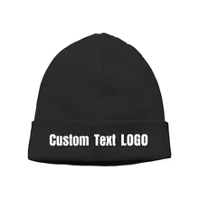 Пользовательские печатные персонализированные вязаная шапка бини Кепки любой текст, логотип, фото