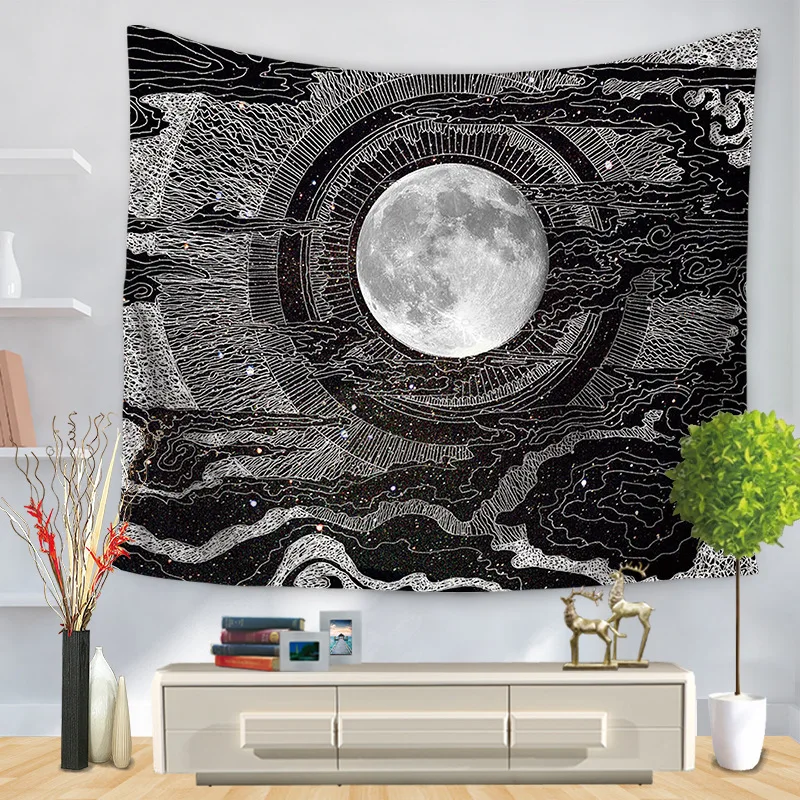 

Mandala Tapestry Wall Hanging Hippie Boho Decor Psychedelic Moon Wall Tapestry Abstract Witchcraft Wall Cloth Tapestries Carpet