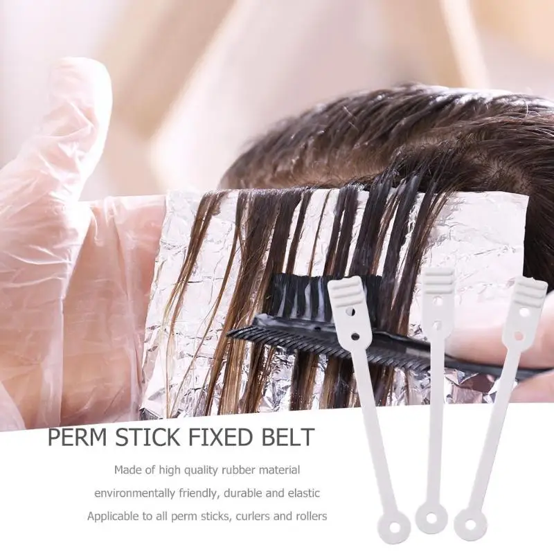 50pcs/set Professional Long Hair Perm Rod Curler Replacement Elastic Rubber Bands Roller Hair Shaping Styling Tools