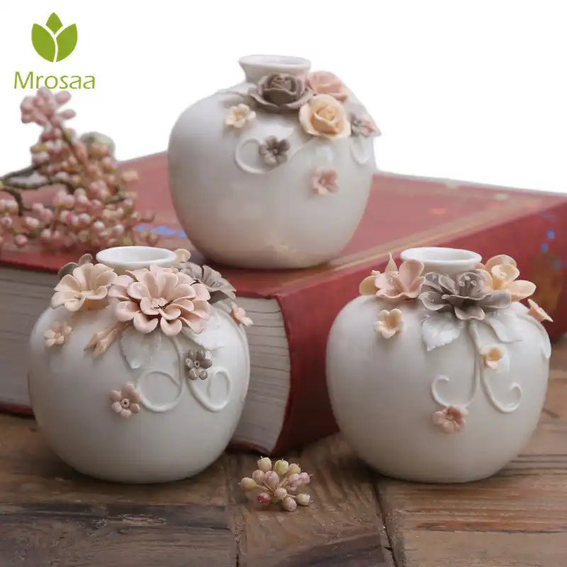 3d Flowers Ceramic Vase Nordic Home Decoration Vases For Flowers