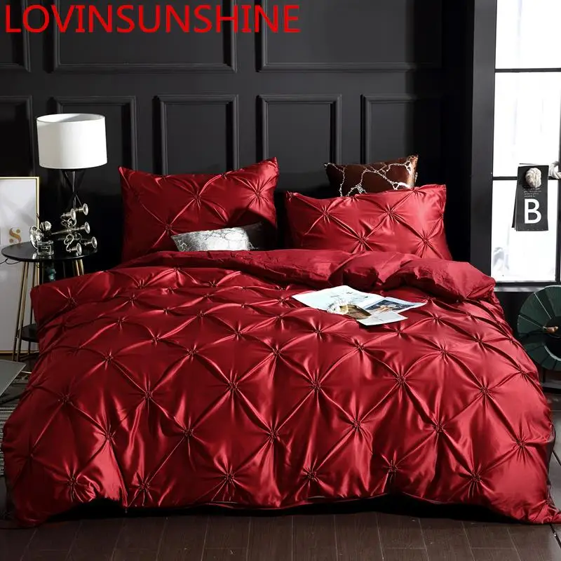 

LOVINSUNSHINE Luxury Duvet Cover Bedding Set Queen Bed Quilt Covers Bed Linen Linen Silk AN04#