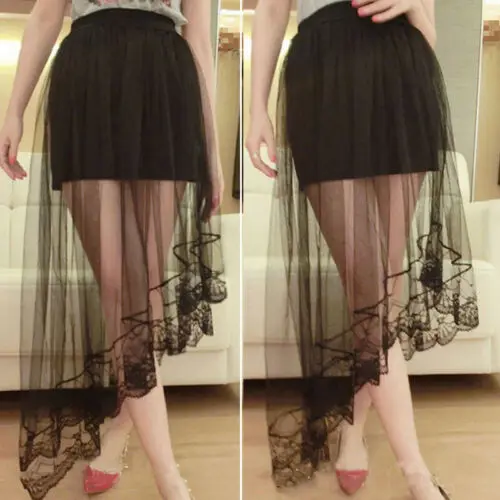 

Summer Women Lace Tulle Long Dress Princess Girls Ballet Tutu Dance Beach Skirt