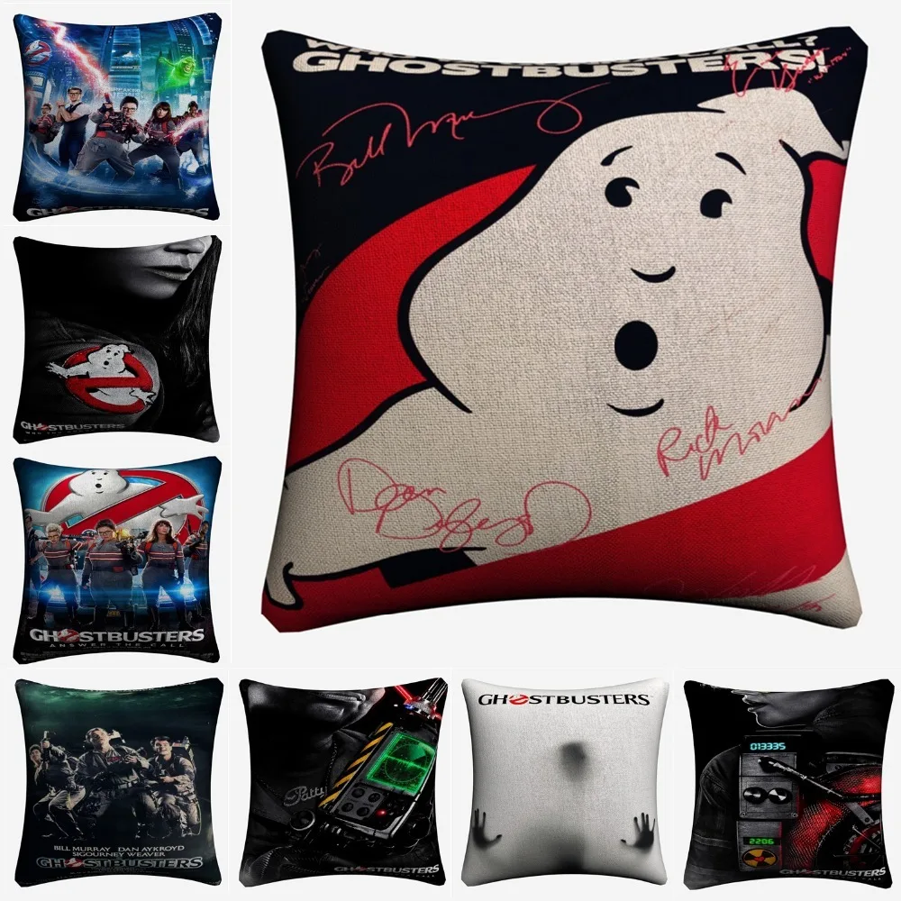 Ghostbusters классика декоративная льняная Наволочка на подушку размером 45*45 см