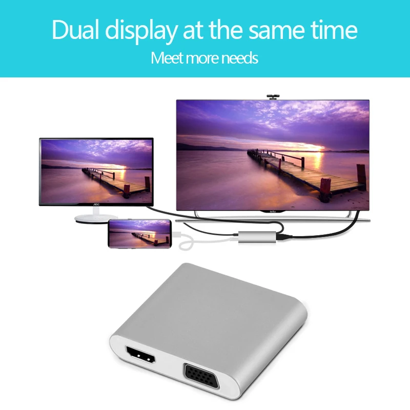 DOITOP универсальный конвертер HD 1080P HDMI VGA подключение видео аудио адаптер для iPhone