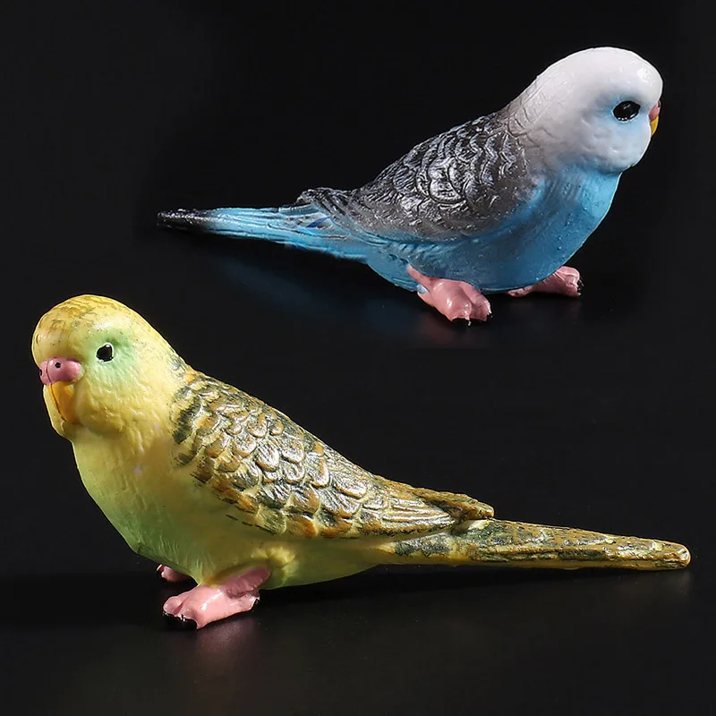 

Children Toys 2 Pcs Figurine Animal Model Garden Decoration Accessories Miniature Fairy Cute Simulation Parrot Bird Pet Models