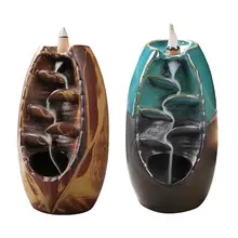 Керамическая ароматическая печь для благовоний с обратным потоком, ароматическая печь с запахом лотоса для дома и офиса, 2 цвета