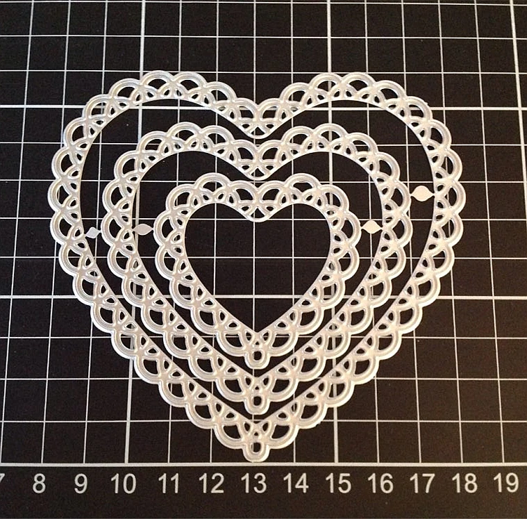  Lace Heart Shape Metal Stencil Embossing Cutting Dies 3D DIY Scrapbooking Craft Photo Invitation Ca - 32996438585