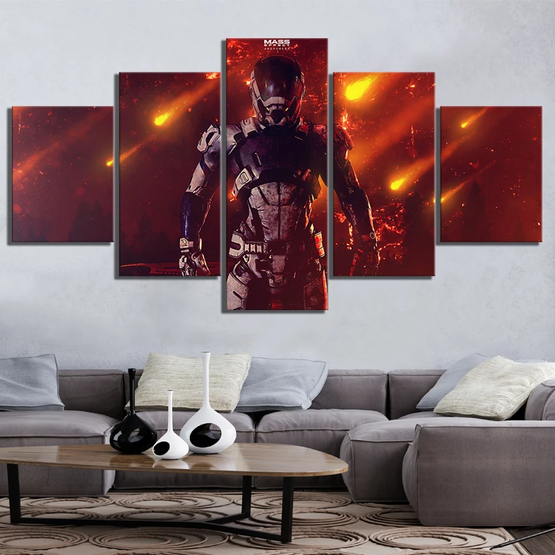 

5 Piece Andromeda RPG Game Pictures Canvas Printed Wall Pictures Home Decor For Living Room Poster Canvas Wholesale