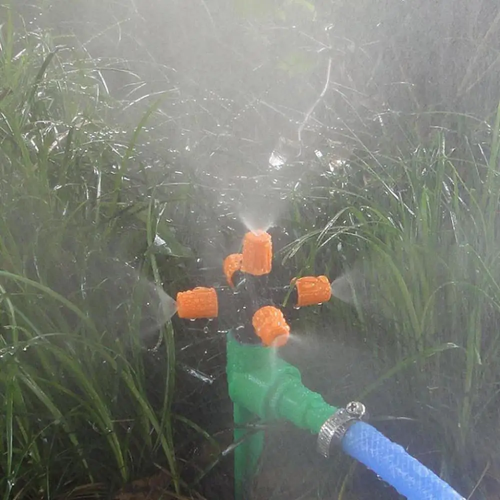 5-Head Cross Micro Sprinkler Garden Irrigation Mist Fog Nozzle Spray Watering