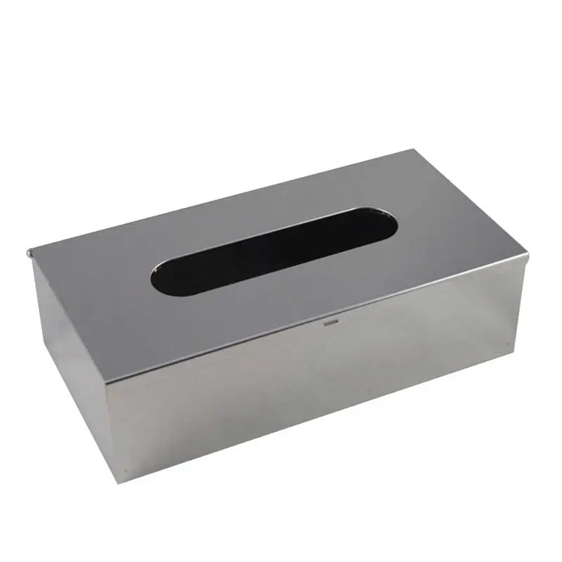 

1PC Rectangle Tissue Box Facial Tissue Box Wall Mounted Stainless Steel Easy to Clean Waterproof for Bathroom Dressers