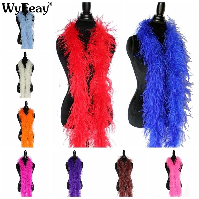 2 Meters/Lot fluffy ostrich feather boa skirt Costumes/Trim for Party