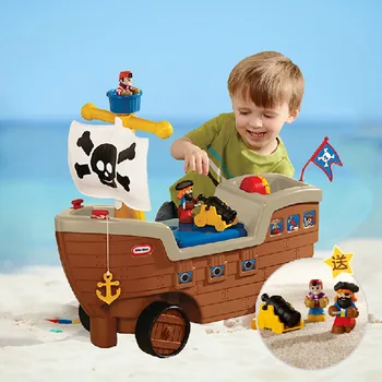 

Situational action game car Pirate ship walker Sliding treadmill 4-wheels scooter Prevent rollover Pirate plays toy boy toys