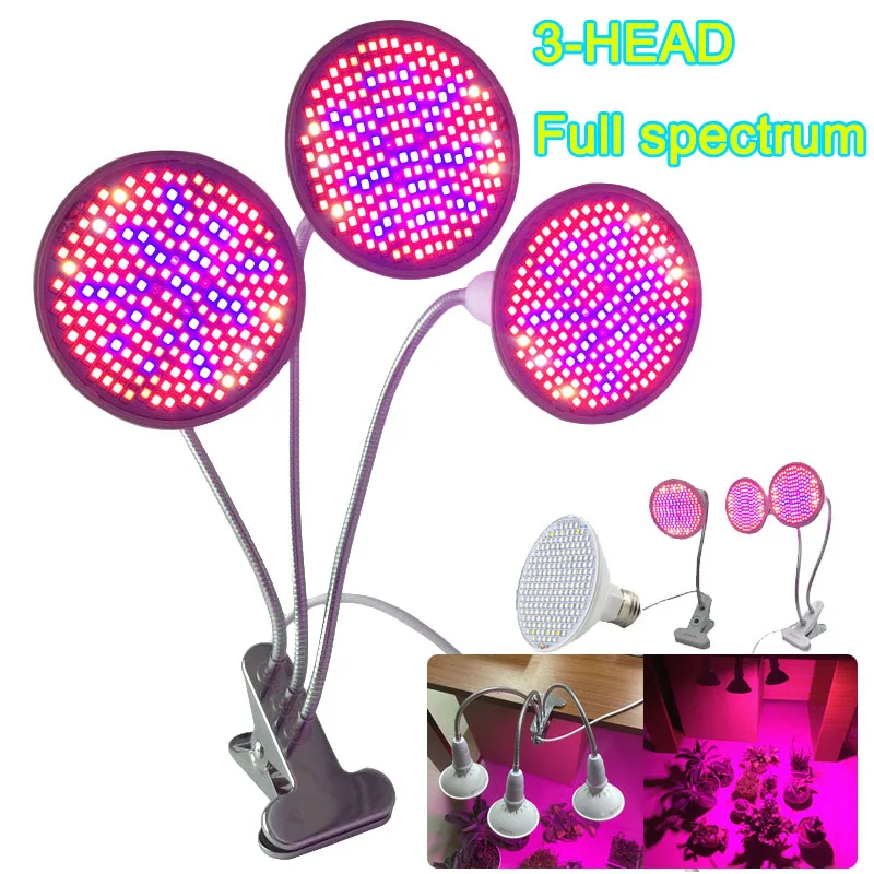

LED Plant Grow Light growing tent box Full Spectrum Flower 200 UV IR Room E27 Lamp Clip Seeds Bulb Dual for Indoor growbox hydro